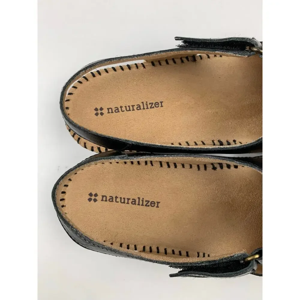 Naturalizer Scout Sandals Black Leather Comfort Casual Women's 8.5
